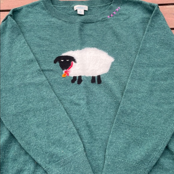 SUNDANCE Green Sheep Sweater “I Love Ewe” Design Size S Small Wool Blend - Picture 15 of 16